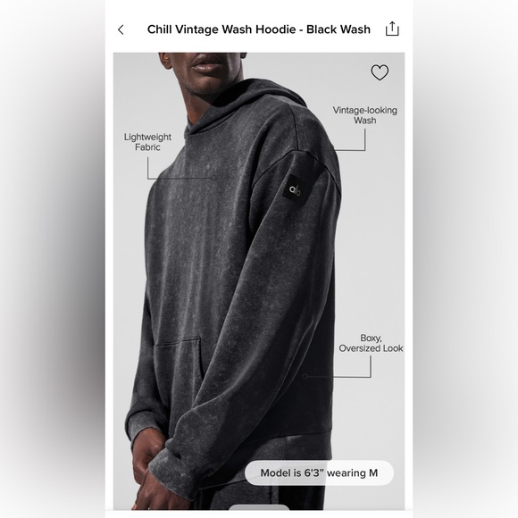 ALO Yoga Other - ALO Yoga Chill Vintage Wash Hoodie - Black Wash
